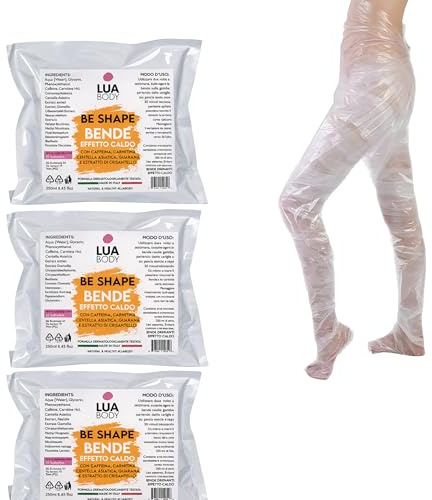Kit 3 Bende Anticellulite, Drenanti - Trattamento Effetto Caldo, Rimodellante e Rassodante BIOLOGICO - Bendaggi Estetici Professionali Tonificanti per Gambe, Pancia e Fianchi, liporiducente