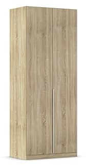 Rauch Möbel Alabama, Kleiderschrank, Farbe Eiche Sonoma, Breite 91 cm | Schrank, 2-türig, Zubehör Basic, für Schlafzimmer, Kinderzimmer, Homeoffice, Gästezimmer, Garderobe, Flur