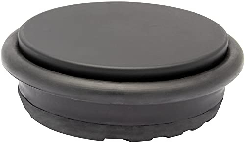 WAGNER Bodentürstopper BIG DISK COLOR BLACK - Durchmesser Ø 100 x 30 mm, Industriestahl beschichtet, thermoplastischer Gummi, schwarz, 750 g - 15519301