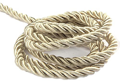 HedongHexi Cordoncino intrecciato in nylon, 8 mm, 9,1 m, per decorazioni domestiche, artigianato e costumi, beige