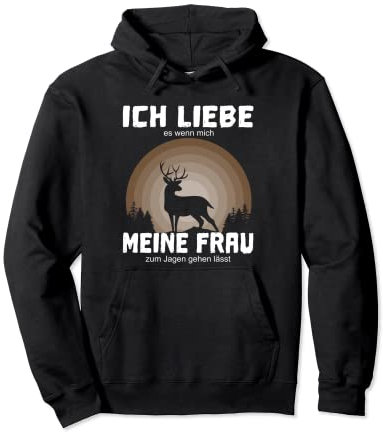 Jagd Jagdbekleidung Herren Ich liebe meine Frau Jäger Pullover Hoodie