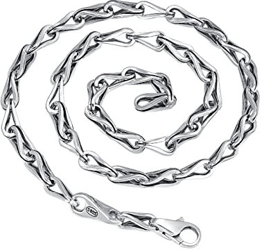 Beydodo Silber Kette 925 60 cm ohne Anhänger, 7MM Gliederkette mit Karabinerverschluss Herren Halskette Hip Hop Partnerkette Silber für Männer Jugend