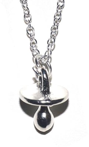 Pendentif tétine avec chaîne en argent 60 cm.