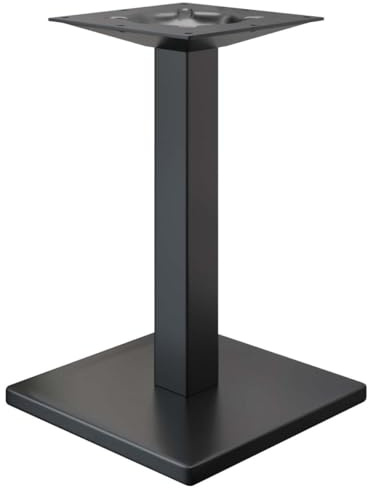GGMMÖBEL Madrid | Tischgestell für Esstisch, Schreibtisch | Tischbeine | Schwarz | Tischfüße | Bodenplatte: 45 x 45 cm | Säule: 6 cm | Gesamthöhe: 72 cm