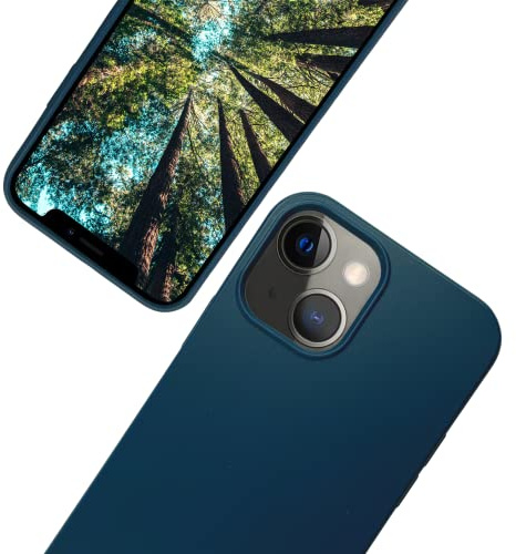 eplanita Bio iPhone 14 Hülle, Pflanzenfaser, Fallschutz Cover, Langlebig und Nachhaltig (Dunkelblau, iPhone 14)
