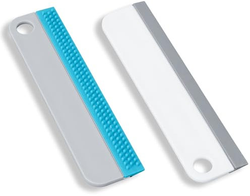 Belmalia 2x Tergipavimento per Finestra, Tergivetri Doccia, Spatola Lavavetri in Silicone, Specchi, Superfici in Cucina, Bagno, Auto, Nessun Graffio | Set Tergicristalli in Silicone