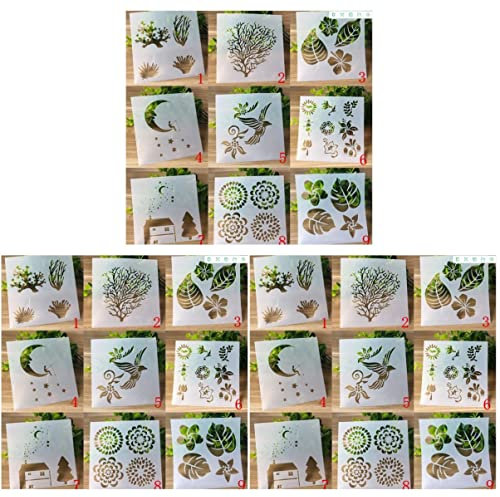 Ciieeo 30stücke Teiliges Malvorlagen Wiederverwendbare Schablonen Für Wandgestaltung Scrapbooking Und Bastelarbeiten Blumen Und Blattmuster Langlebigem