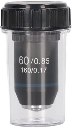60X Achromatic Objective Brass Microscope Objective Lens with Interface 20.2mm for Biology Laboratory