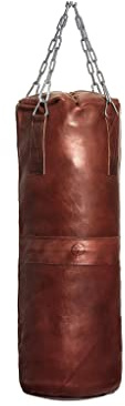 Modest Vintage Player Retro Heritage Brown Leather Heavy Punching Bag (UN-Filled) (3.00)