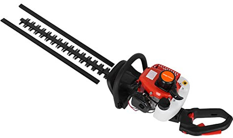 Hedge Trimmer, 1 Set 24 Inch Fuel-efficient Low Voice High-Powered Hedge Trimmer Double Side Blade 26cc Gas Bush Cutter (Red)