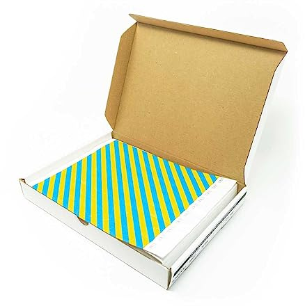 ID&C 1000-Pack Neon Blue and Yellow Stripe Tyvek Wristbands – Durable, Waterproof, Tamper-Proof Bands for Crowd Control & Events