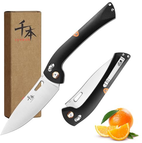 SENBON 440 Sharp Pieghevole Universale Coltello G10 Manico Frutta for Campeggio Outdoor Back Clip Portatile