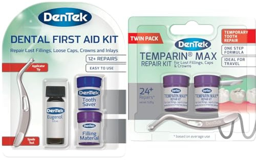 DenTek Dental First Aid Kit + Temparin Max Repair Kit - 24+ Repairs