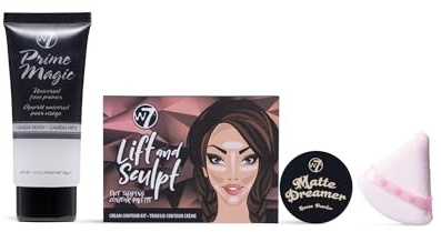 W7 Prime Magic Set - 4-teiliges Set - Grundierung, Konturierung & Gesichtspuder Make-up