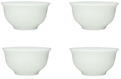 Liang baobao Chinese Traditional Tea Tasting Cup Set of 4, 40ml White Porcelain Mini Cups for Gongfu Tea Ceremony (White)