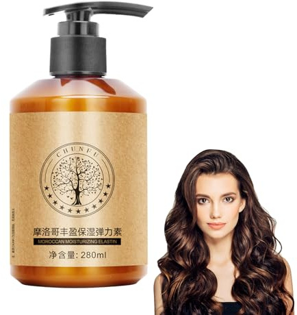 WAWJ® Volumen marroquí, elasticidad hidratante, 280 ml, crema hidratante moroccana, elastina hidratante moroccana para el cuidado del cabello seco y dañado