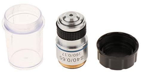 Duiaynke Lente de objetivo acromático 160/0.17 40X para instrumentos ópticos, lente objetivo de conversión de 20.2 mm RMS para microscopio biológico