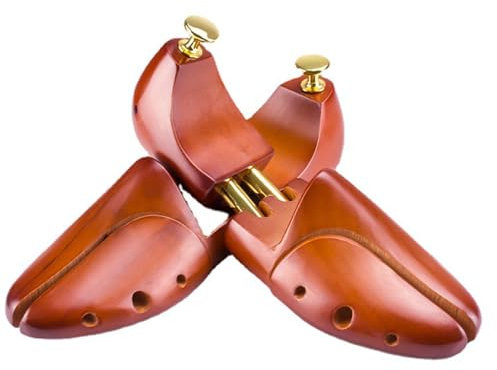 Yuehuamech Wooden Shoe Stretcher Tree 7,5-12 misure Shoe Expander Shaper - Tenditore per scarpe in cedro regolabile a 2 vie, per uomini e donne, marrone, EU(45-46) US Women14/Men12