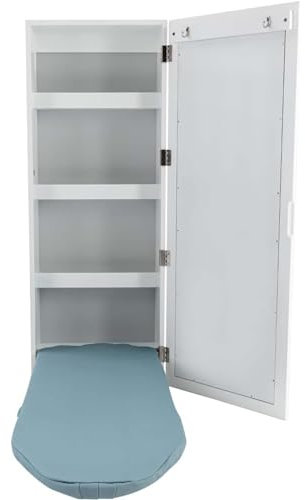 SHAIRMB Multifunzionale Montaggio A Parete Tavolo da Stiro, Supporto da Parete per Uso Domestico Nasconditi Mobile per ASSE da Stiro, Piega con Rotazione di 180° Tavolo da Stiro,Bianca