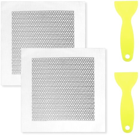 2 Pcs 6'' by 6'' Self Adhesive Fibreglass Mesh Wall Repair Patch Kit - Fix Graffiti, Cracks & Holes in Plasterboard & Drywall