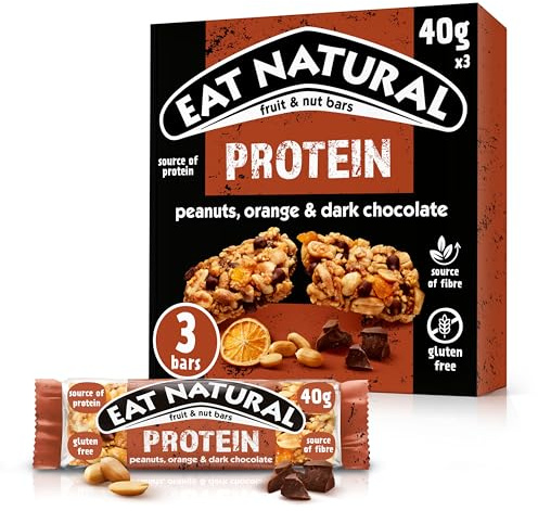 Eat Natural Protein Packed Bars, Peanuts, Dark Chocolate & Orange, 3 x 40g
