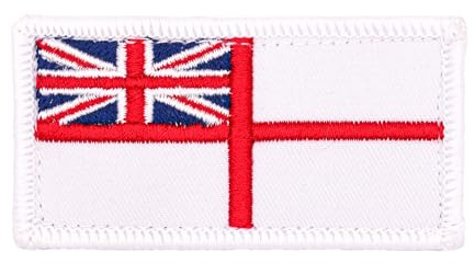 Royal Navy Ensign Badge, Embroidered Union Jack and Red Cross, Twill with Hook Fastening, Geniune Issue