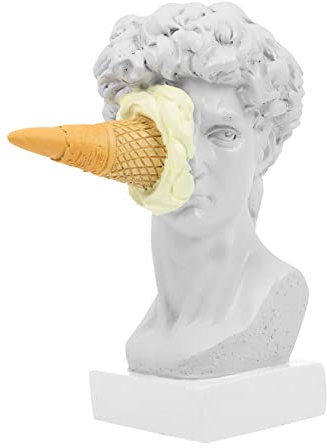CWZZWS Moderne Wohnkultur Ice Cream Smash David Home Kunstharz-Handwerk David-Statue David-Ornament Kunstharz-Skulptur David-Skulptur Charakter-Skulptur Figur Schicke Kunstharz-Statue für