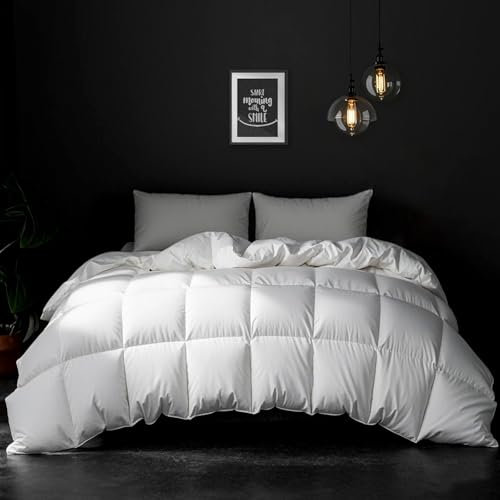 APSMILE Piumino Matrimoniale in piuma d'oca, Piumino Estivo Matrimoniale 220x240, Delicato sulla pelle 100% Cotone, Leggero e Traspirante, DOWNPASS e RDS Certified, Lavabile in Lavatrice