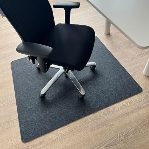 OfficeMarshal Bodenschutzmatte 100x120cm Bürostuhl Teppich Unterlage grau für Hartböden - Schützt Fliesen Parkett + Laminat vor Bürostuhl, Fitnessgeräten und herunterfallenden Gegenständen (Viking)