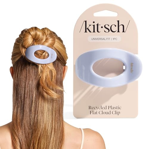 Kitsch Medium Flat Claw Clips for Women - Stylish Flat Hair Clips, Strong Hold for Thick & Fine Hair | Non-Slip for Secure, Comfortable All-Day Wear | Ideal Gifts for Women - Hydrangea Breeze