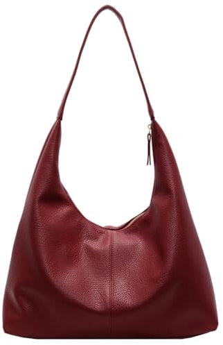 GSenhui Hobo Bag Weiches Leder Handtasche Vintage Tragetasche Uni Tasche Damen-Schultertasche Slouchy Tote Bag Shoulder Bag for Women