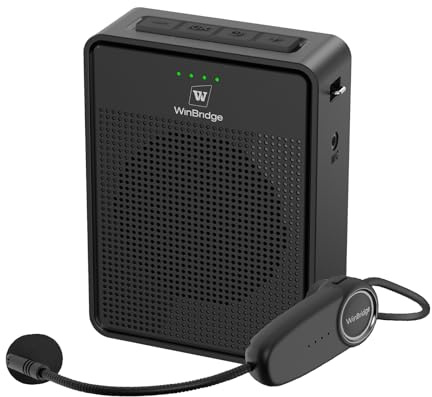 Auriculares inalámbricos con amplificador de voz, micrófono y altavoz ultra portátil de sonido original, altavoz megáfono de 15 W con micrófono Bluetooth, sistema PA personal para profesores, guía