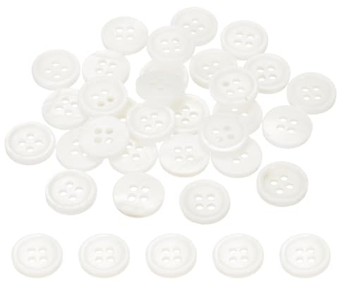 PATIKIL 30 Stück 11.5mm 4 Löcher MOP Natürliche Perlmuttknöpfe Weiß | Zum Nähen Von Kleidung Mänteln Anzügen Hemden DIY Basteldekoration, Perlmuttknöpfe