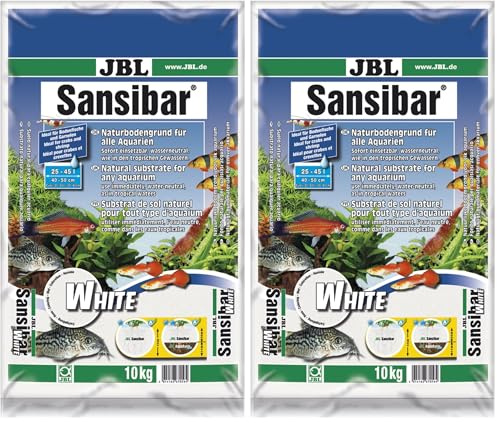 JBL Sansibar White 67056, Bodengrund Weiß für Süßwasser-Aquarien, 10 kg (Packung mit 2)