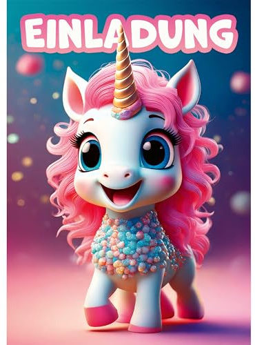 Moosthaler Einhorn Einladungskarten Kindergeburtstag Mädchen | Einhorn-Motiv, Märchenhafte Einladung, Einhorn Party, Geburtstagseinladungen