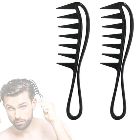 JUGUTA 2 Stück Lockenkamm Strähnenkamm, Hai Zahnkamm, Wide Tooth Comb, Comb For Rurly Hair, Afro Kamm, Antistatisch Kamm Für Für Home Salon Friseurkamm, Für Verschiedenen Arten Von Haaren Haark