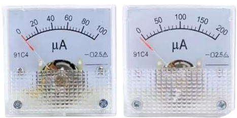 91C4 amperometro 100uA200uA500uA Misuratore di corrente analogico Amperometro for test di circuito Carica batteria Misuratore di amperometro(-100-0-100uA)