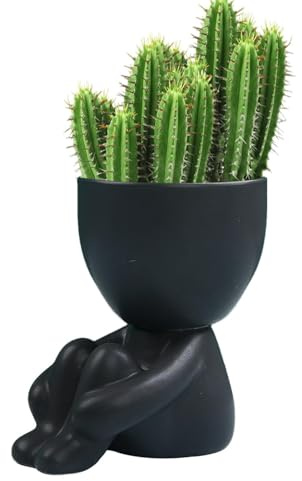 Genérico Jardineras de Cabeza para Plantas de Interior | Maceta de cerámica con Drenaje,Macetas Decorativas con Forma Humana para Mini Plantas, de Aire, s, helechos