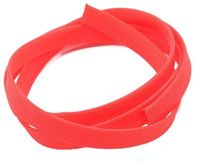 Kabelschläuche Universell Erweiterbarer isolierter geflochtener Schlauch 2/4/6/8/10 mm. Enge PET-Drahtverschraubung. Hochdichter Schutzkabelschlauch(Orange Red,2MM_3.0 Meters)