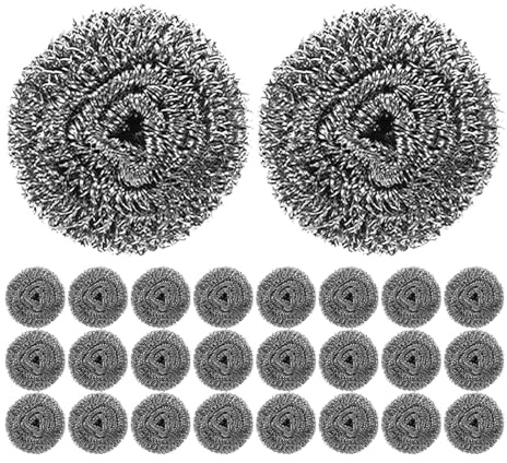 VERDANVERSE 50 Unidades Estropajos de Acero para Limpieza Profunda Resistentes y Duraderos de Unidades para Ollas Sartenes Utensilios y Superficies de Cocina para Eliminar Manchas Difíciles