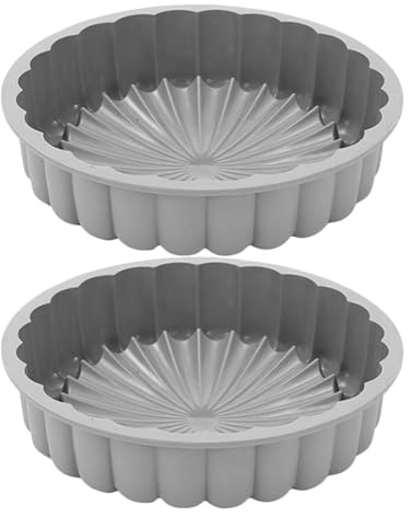Generico Stampo per Torta Rotondo in Silicone Alimentare Resistente a 230°C Set da 2 Teglie Antiaderenti Grigie per Cheesecake Crostate e Dolci per Cottura Domestica e Decorazione