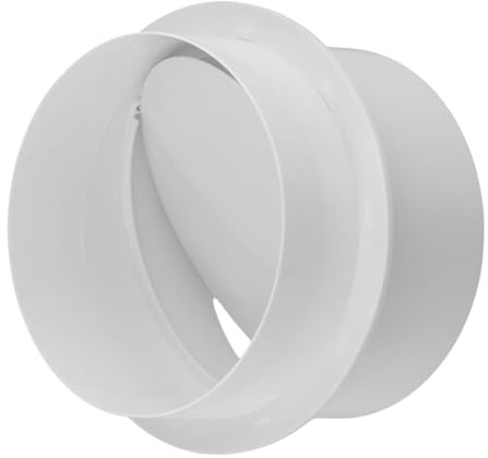Clapet anti-retour pour conduit en PVC, amortisseur de contrôle du débit d'air, 125mm, pour ventilateur de salle de bains, sèche-linge, système de ventilation CVC blanc 80mm