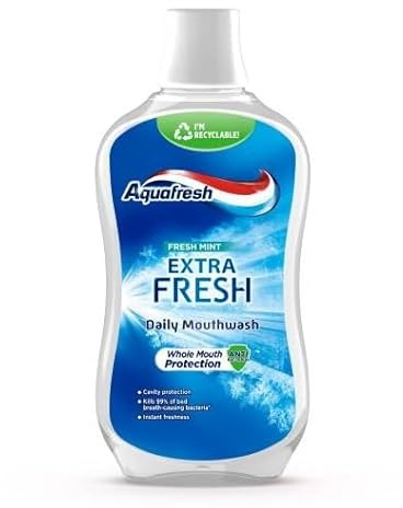 Aquafresh Mundwasser - Fresh Mint - extra frisch Täglich - 4er Pack (4 x 500ml)