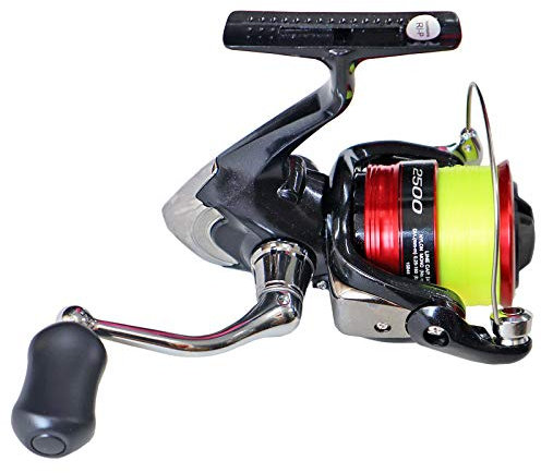 Shimano Sienna 2500 Spinnrolle mit gelber Schnur Angeln