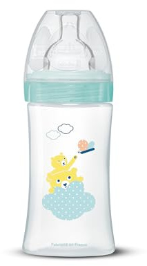 Dodie, Biberon Anticolica Sensation+, Verde Aria, 270 ml, da 0 a 6 Anni, Tettarella Piatta, Flusso Medio Piccola, Petite