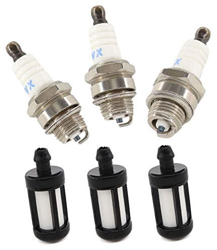 HURI 3x Zündkerze Benzinfilter für Stihl TS400 TS410 TS420 TS460 017 018 021 023 025 MS170 MS180 MS210 MS230 MS250 25cc 52cc 62cc Kettensägen Freischneider HUS 137 142 365 Partner 350