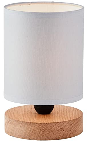 BRILLIANT Lampe, Vonnie Tischleuchte grau/holz, 1x A60, E27, 25W, Holz aus nachhaltiger Waldwirtschaft (FSC)