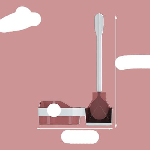 Creative Silicone Toilet Brush and Holder Wall-Mounted Long Handle Household Cleaning Tool Bathroom Accessories Set No Dead Ends-China,pink A