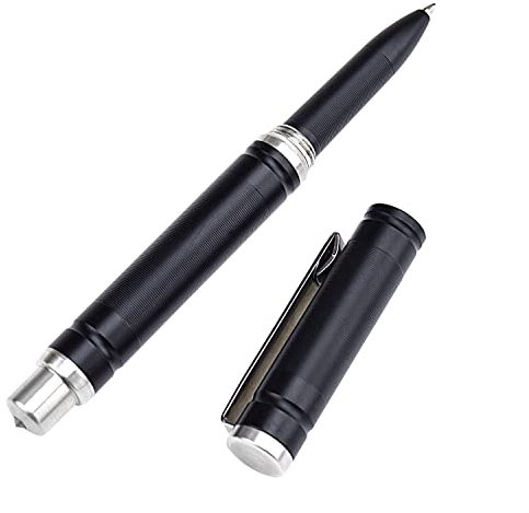 TONIFE Elite Penna di autodifesa professionale, penna frantoio di emergenza, realizzata in acciaio al tungsteno, penna a sfera ricaricabile DEC strumento di scrittura (nero)
