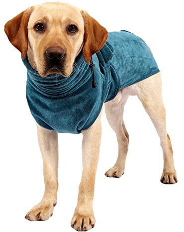 Bademantel Für Hunde, Hundebademantel Schnelltrockend Hundepyjamas Nachtwäsche Saugfähiger für Kleine Mittlere und Große Hunde,Grün,S